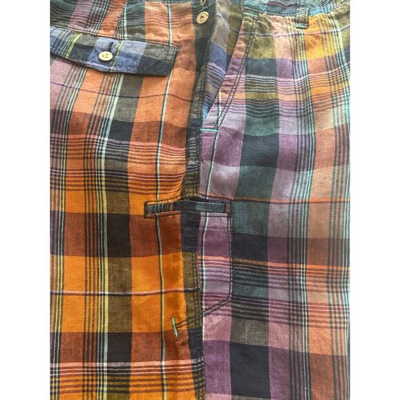 Tommy Bahama NWT mens weave master relax linen plaid multicolor short size 32 - Picture 5 of 9